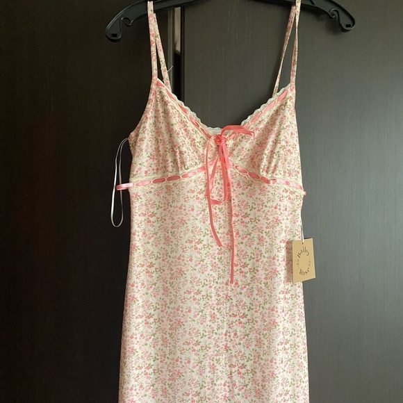 bailey rose mesh Floral Pink Maxi Dress maxi size S - Picture 4 of 7